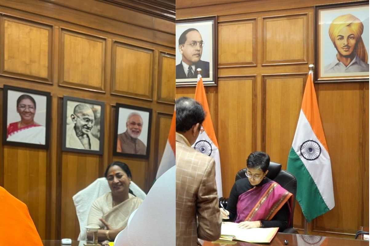 दिल्ली सरकार पर आप का आरोप, बाबा साहेब और भगत सिंह की फोटो हटाई